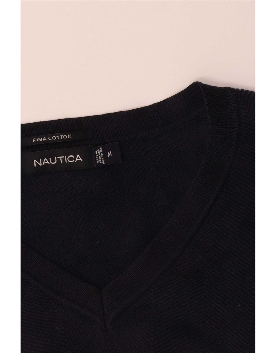Nautica Herre V-hals sweater Medium Marineblå Bomuld