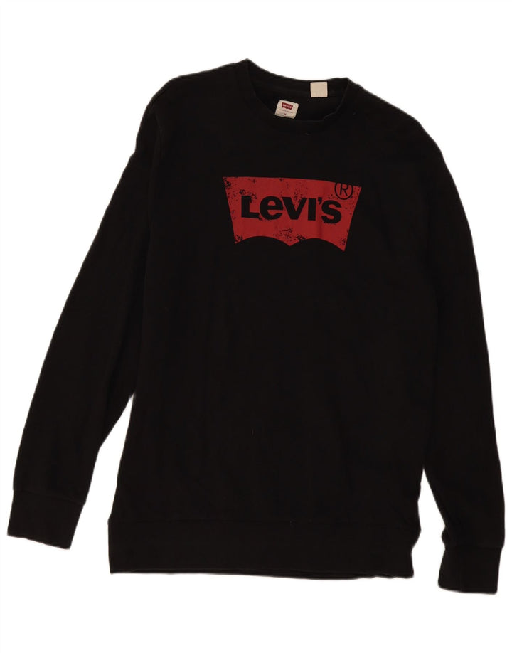 Levi's Herre grafisk sweatshirt Jumper Medium Sort Bomuld