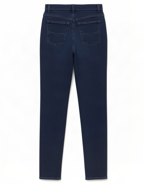 Marks & Spencer Womens Tapered Jeans UK 10 Small W26 L31 Navy Blue