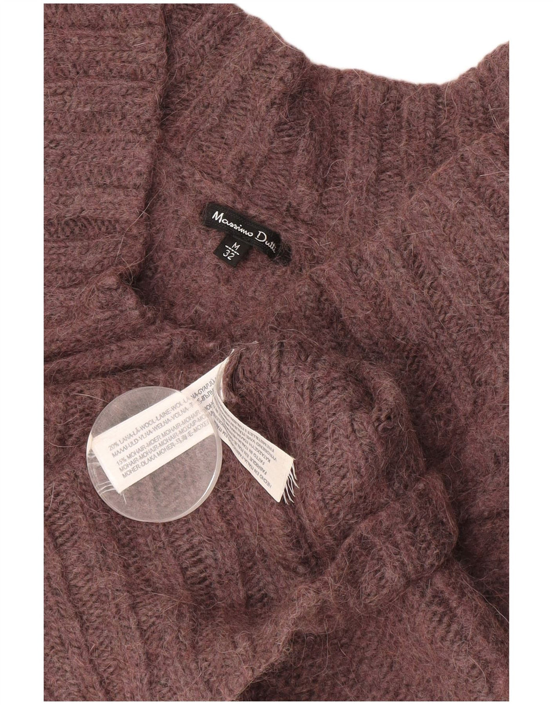 MASSIMO DUTTI Dame V-hals sweater UK 12 Medium Burgundy