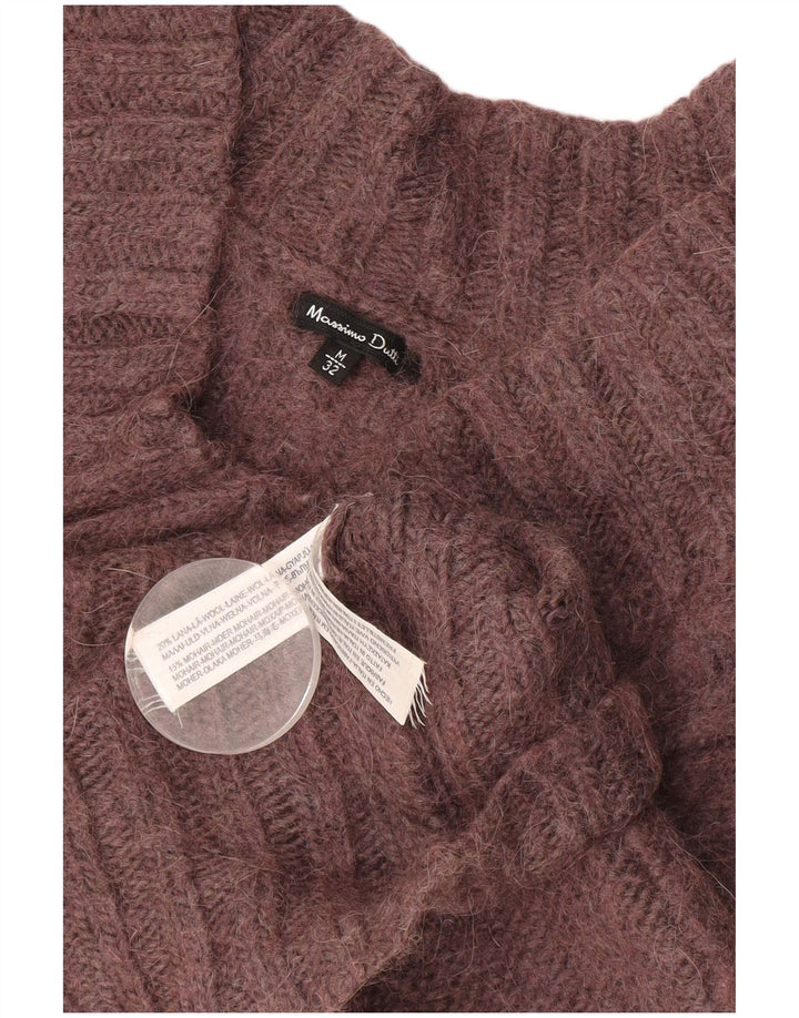 MASSIMO DUTTI Dame V-hals sweater UK 12 Medium Burgundy