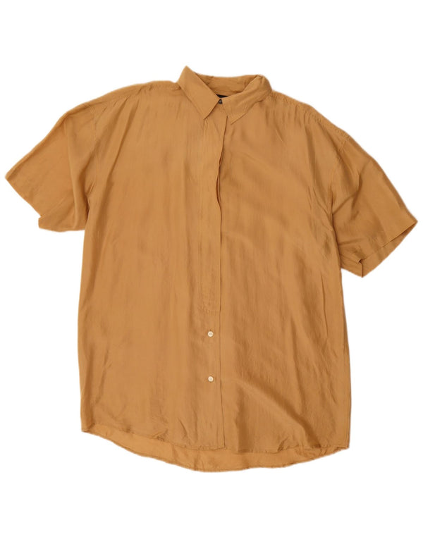 New York Studio Womens Short Sleeve Shirt Blouse UK 14 Medium Brown