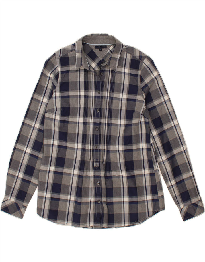 TOMMY HILFIGER Womens Shirt US 8 Medium Navy Blue Check Cotton Vintage Tommy Hilfiger and Second-Hand Tommy Hilfiger from Messina Hembry 