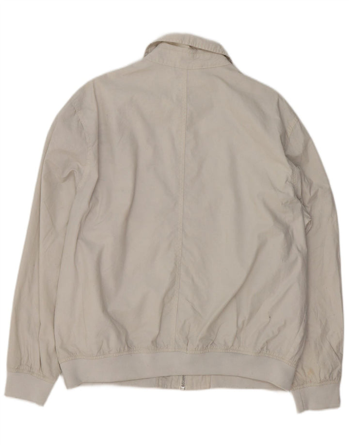 Zara Herre Bomber Jacket UK 40 Stor Hvid Nylon