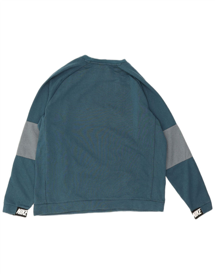 Nike Sweatshirt Jumper til mænd Large Blue Colourblock
