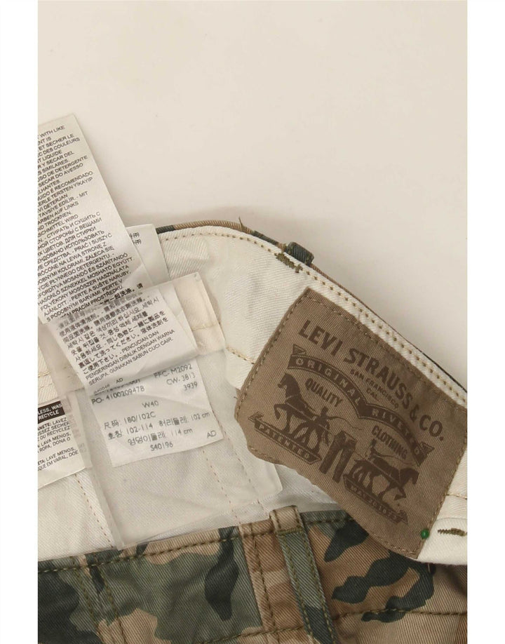 Levi's Herre Cargo Shorts W40 XL Khaki Camouflage Bomuld