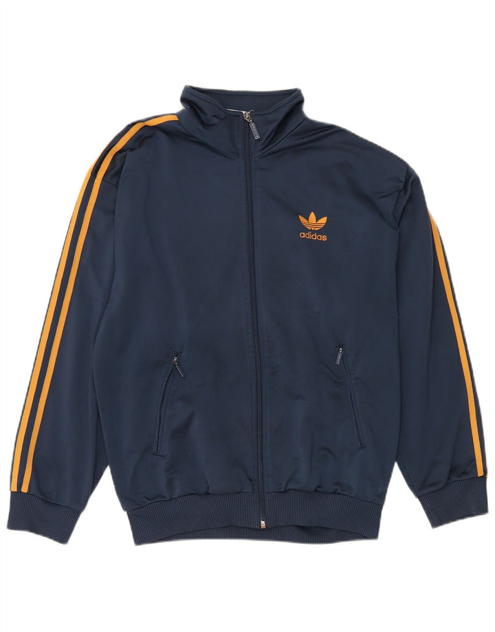 Adidas Træningsdragt til mænd, topjakke UK 34/36 Lille marineblå polyester