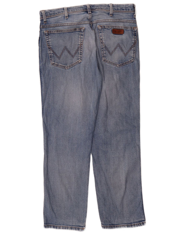 Wrangler Herre Regular Fit Straight Jeans W34 L30 Blå Bomuld