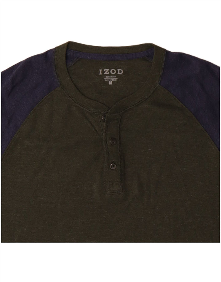 IZOD Herre T-Shirt Top Medium Khaki Colourblock