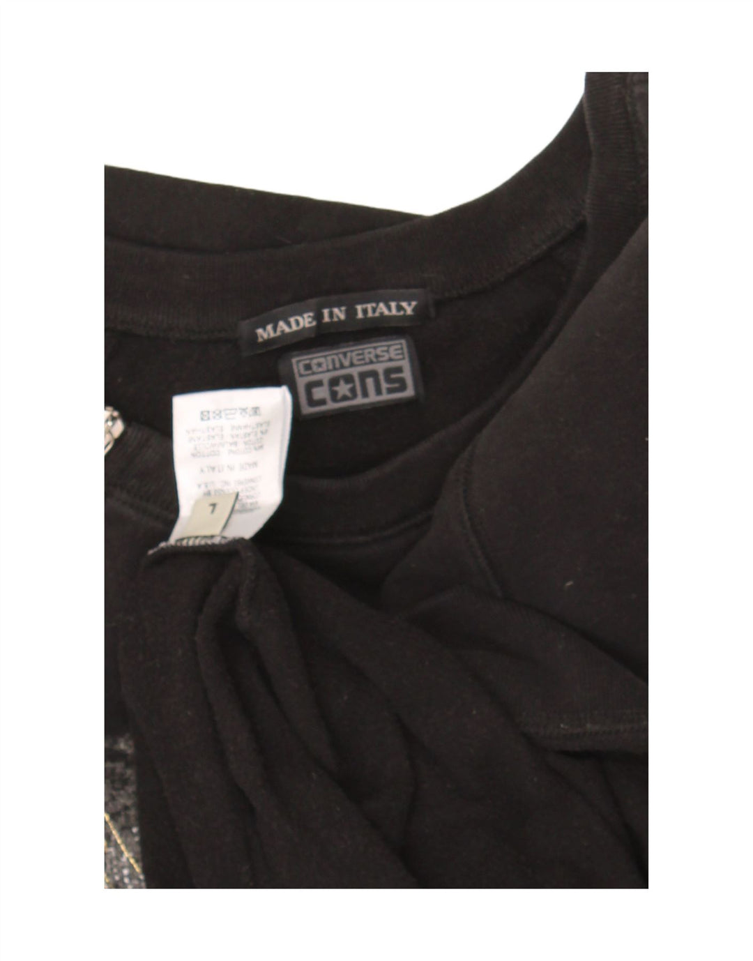 CONVERSE Womens Graphic Sweatshirt Jumper UK 16 Large Black Cotton
