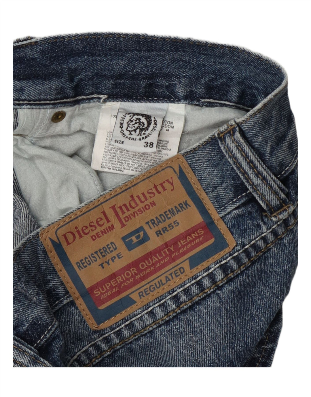 Diesel Herre Distressed Denim Shorts W38 XL Blå Bomuld