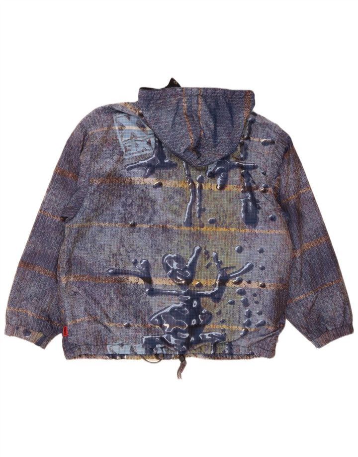 XS Exes Herre abstrakt mønster hættejakke UK 40 Large Blue