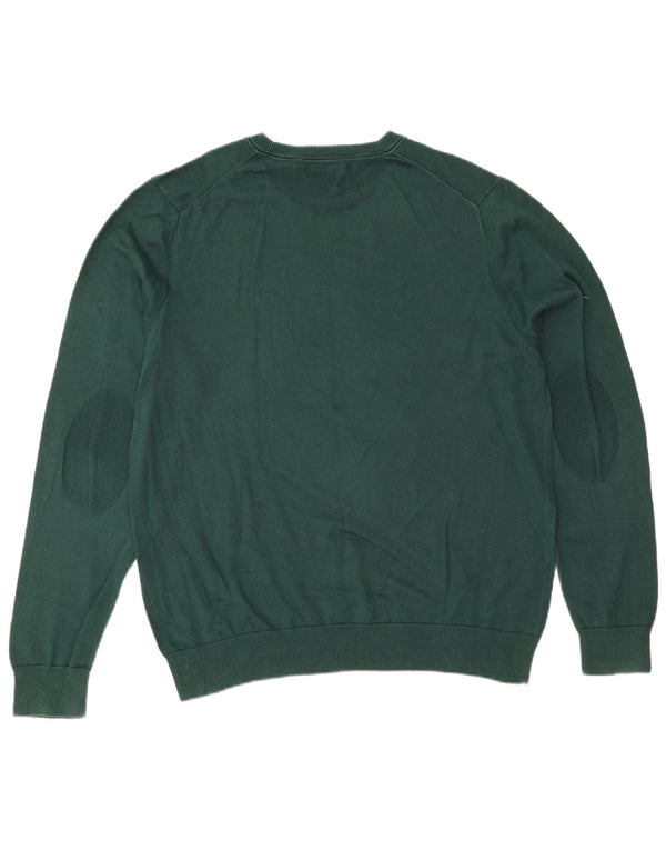 Lacoste Herre sweater med rund hals str. 6 XL Grøn bomuld