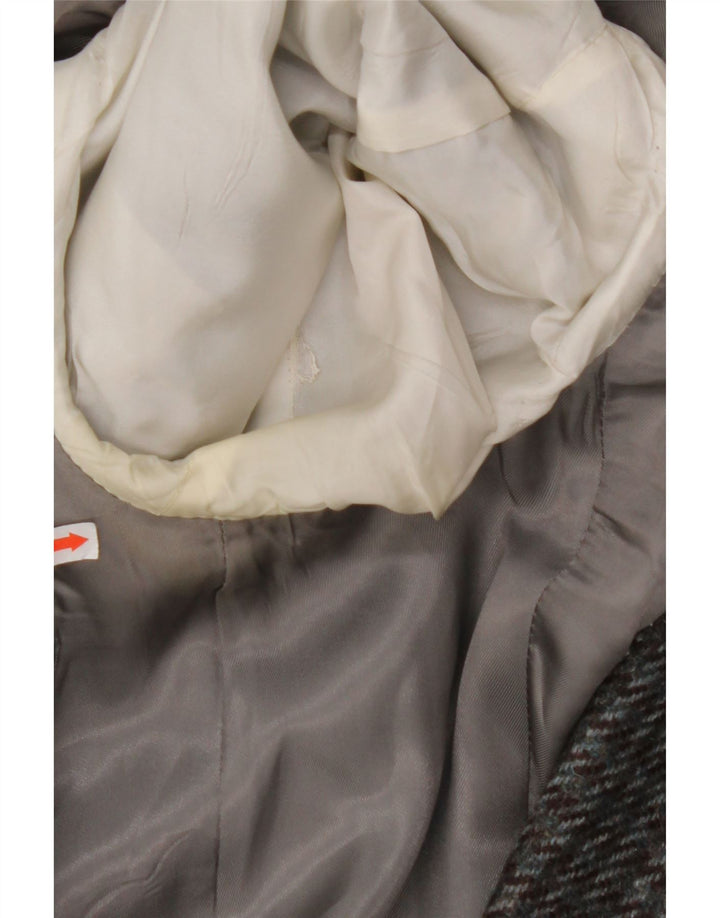 VINTAGE Herre 2-knaps blazerjakke UK 38 Medium Grey Houndstooth