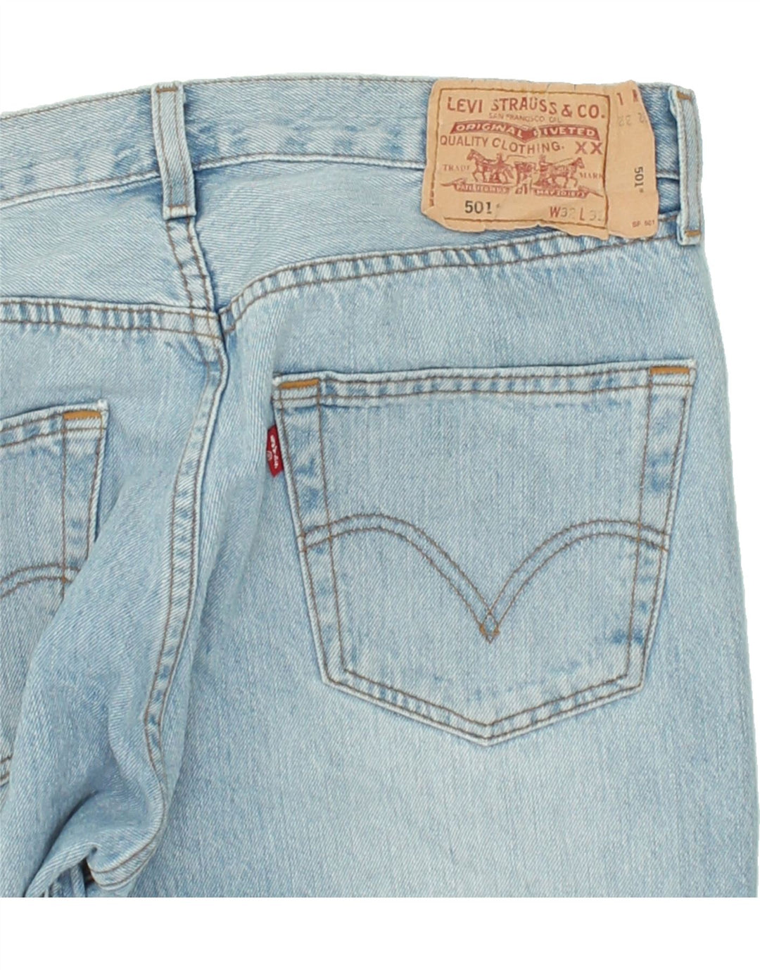 LEVI'S Herre 501 Straight Jeans W32 L32 Blå Bomuld