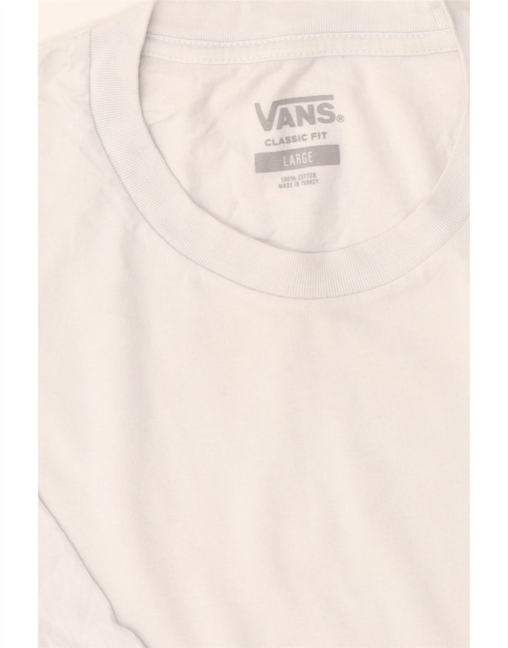 Vans Herre Classic Fit T-Shirt Top Stor Hvid Colourblock Bomuld