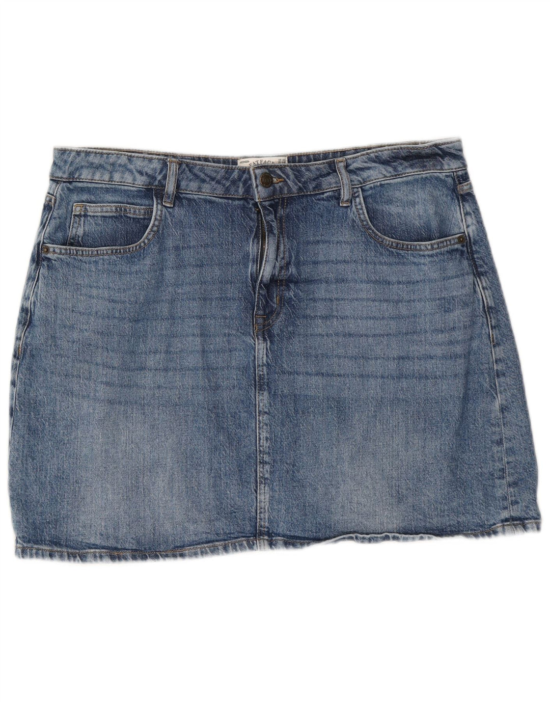 Fat Face Dame Denim Nederdel UK 16 Large W38 Blue Cotton