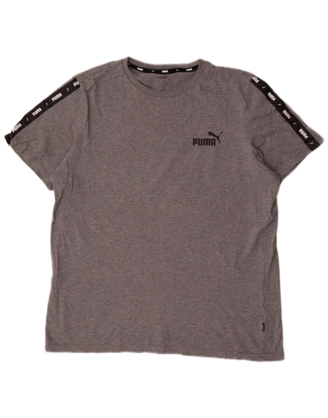 Puma Herre Grafisk T-Shirt Top Stor Grå Colourblock Bomuld