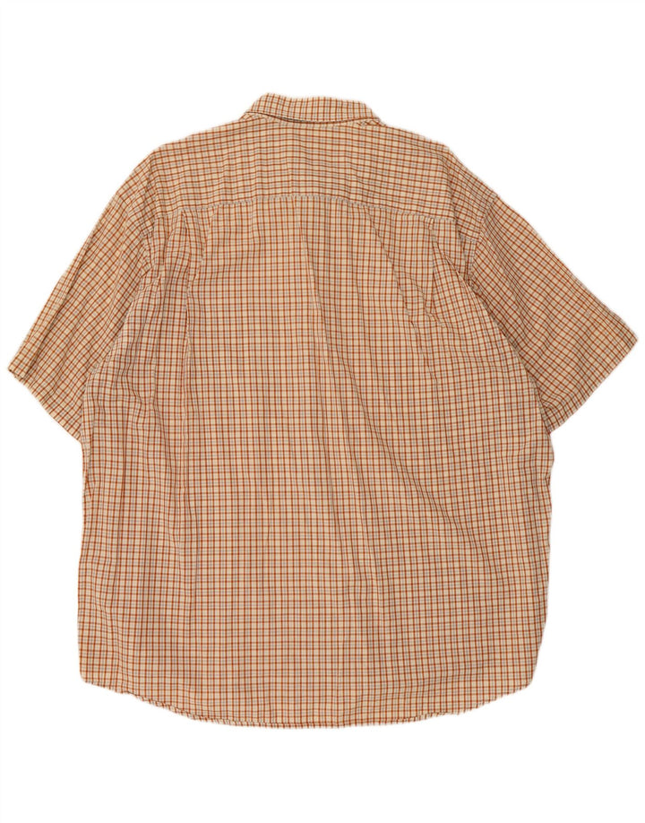 Lacoste kortærmet herreskjorte 2XL brun ternet