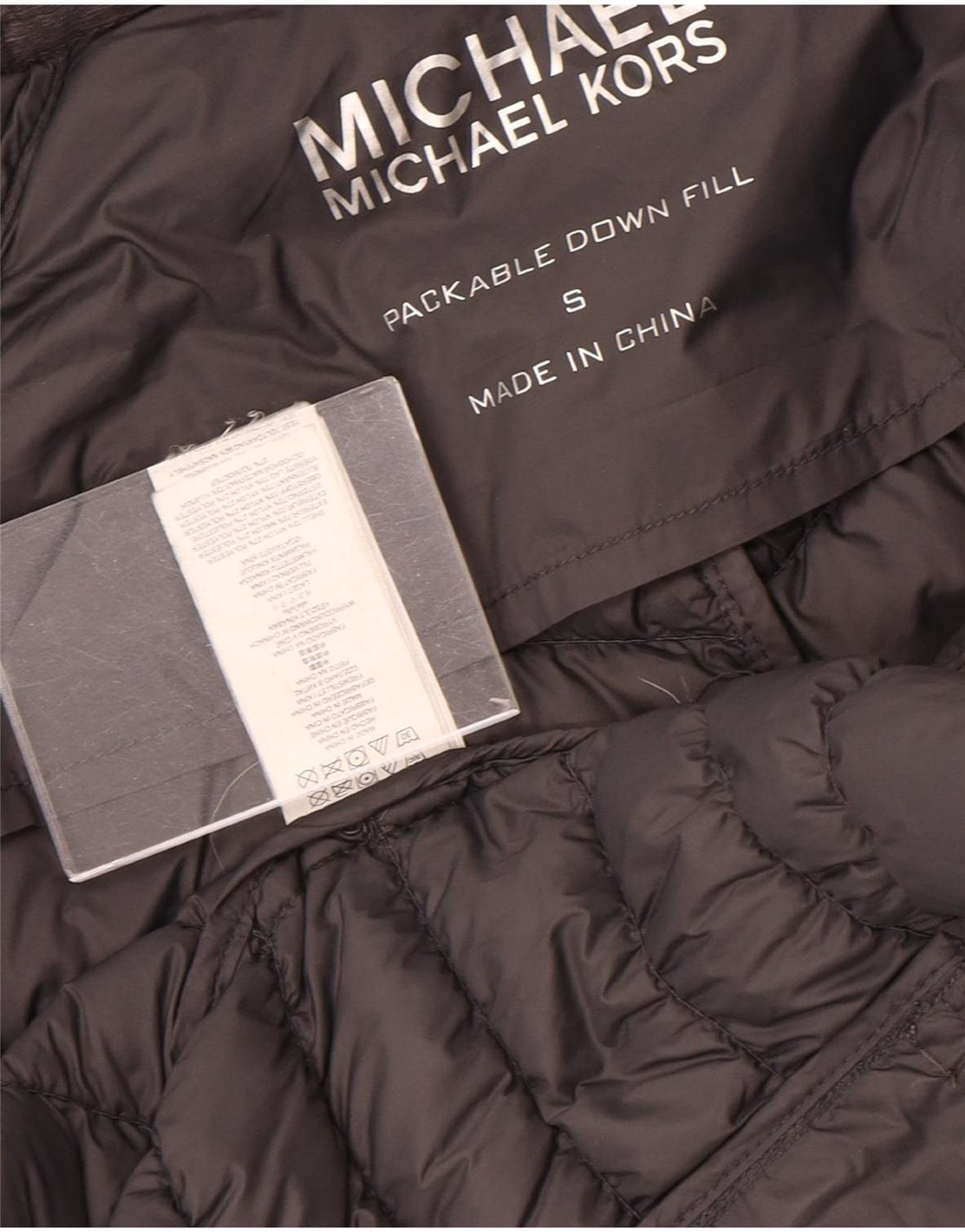 Michael Kors Dame Polstret Jakke UK 10 Lille Grå Nylon