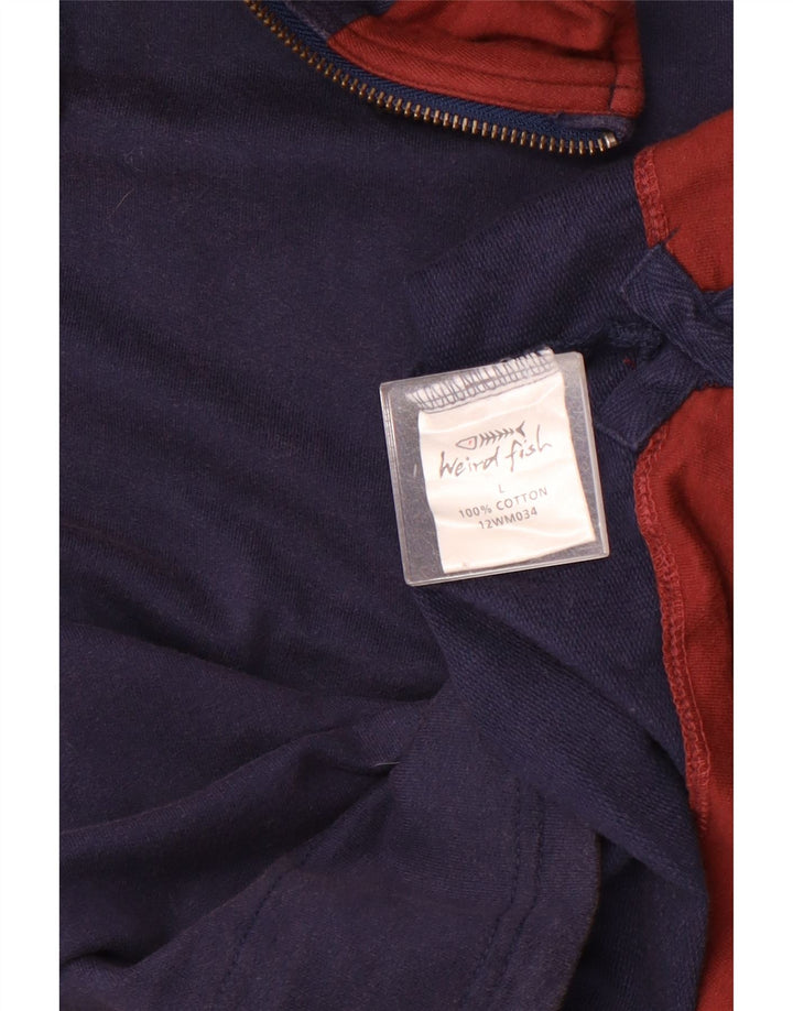 Weird Fish Herre 1/4 Zip Top Langærmet Stor Marineblå Bomuld