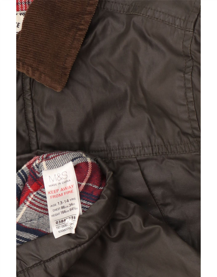 Marks & Spencer Boys vokset bomuldsjakke 13-14 år Khaki