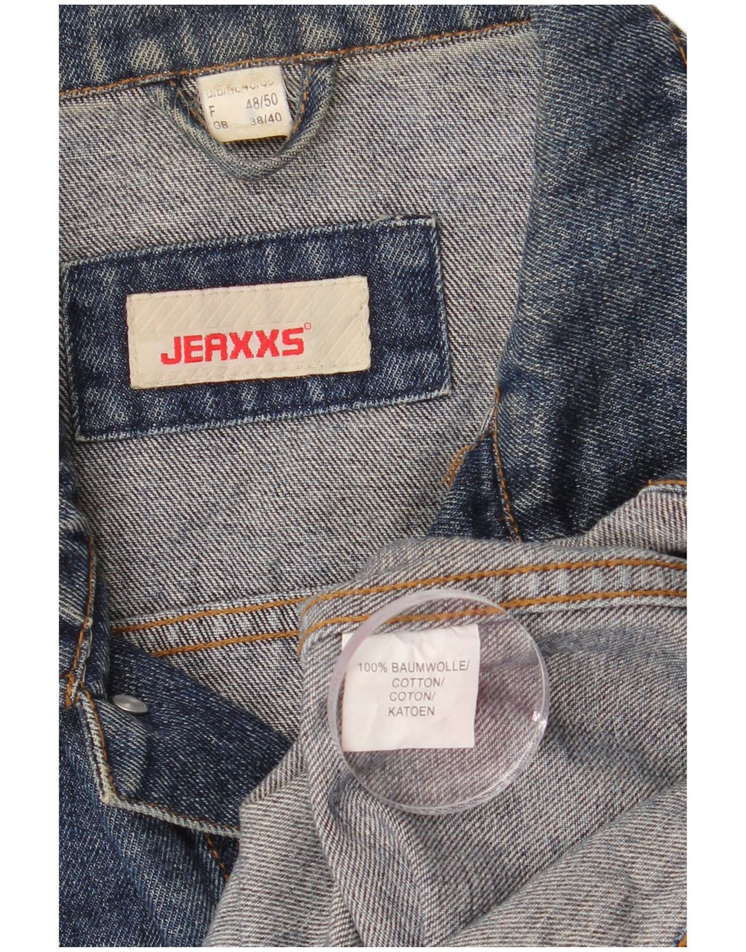 Jeaxxs Herre denimjakke UK 38/40 Medium Blue Bomuld