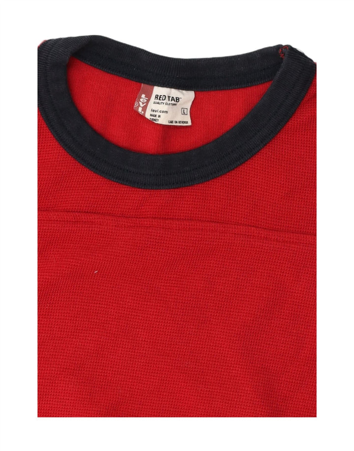 LEVI'S Mens T-Shirt Top Large Red Cotton Vintage Levi's and Second-Hand Levi's from Messina Hembry 