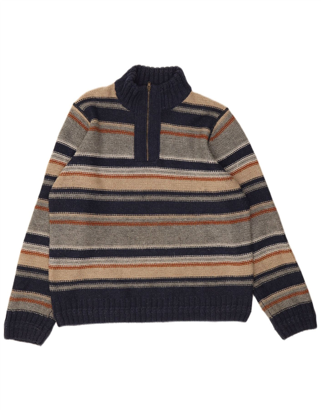 Marks & Spencer Herre North Coast Zip Neck Jumper Sweater Large Navy Blue