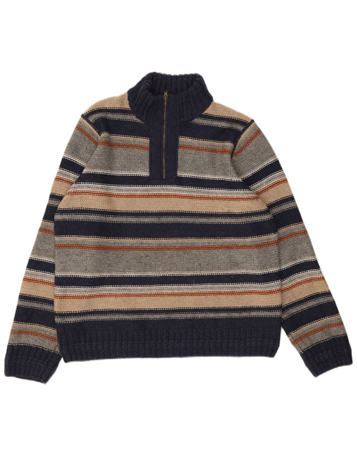 Marks & Spencer Herre North Coast Zip Neck Jumper Sweater Large Navy Blue