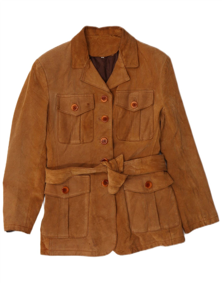 PIAZZA ITALIA Ruskindsjakke til kvinder IT 42 Medium Beige Læder