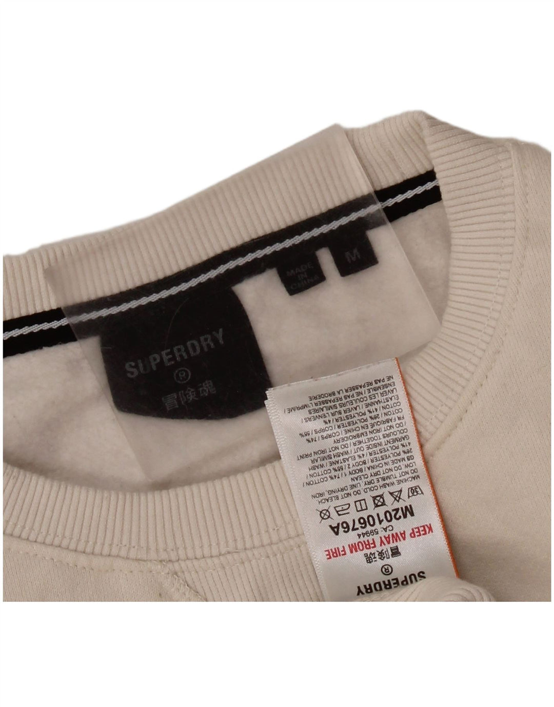 Superdry Grafisk Sweatshirt-trøje til mænd Medium Off White Bomuld