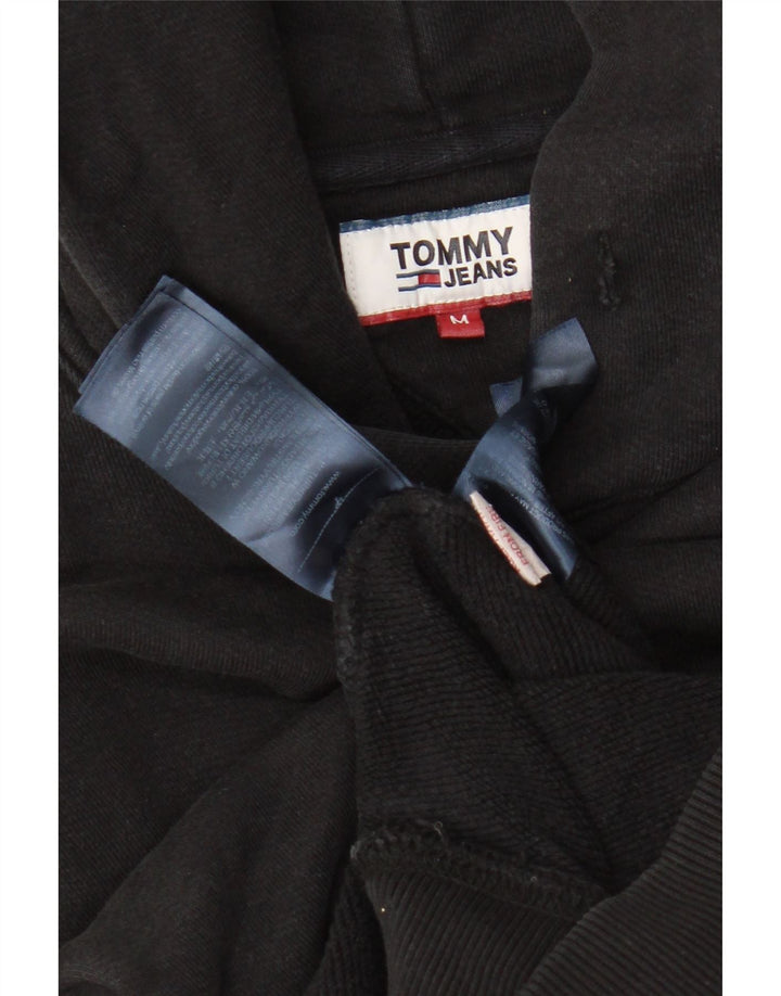 TOMMY HILFIGER Mens Hoodie Jumper Medium Black Cotton