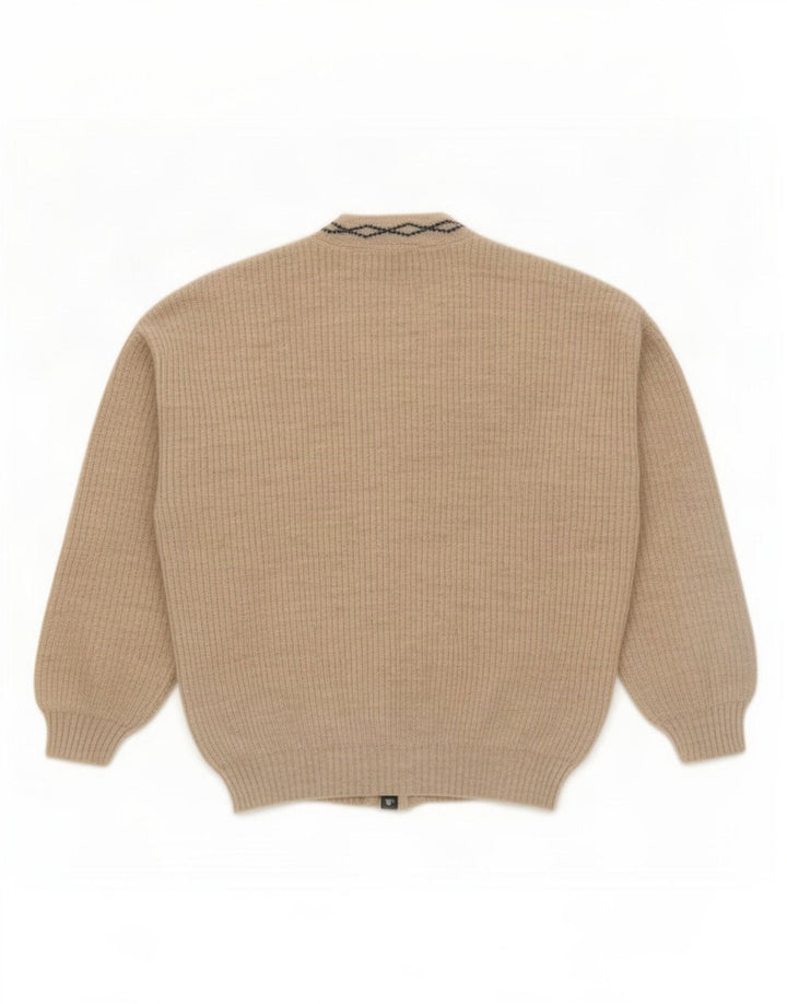 Vintage herre cardigan sweater, stor grå uld