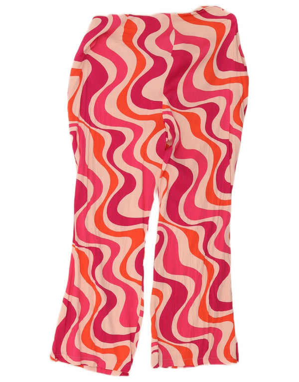 Zara kvinders abstrakt mønster højtaljede cropped bukser XL W32 L24 Pink