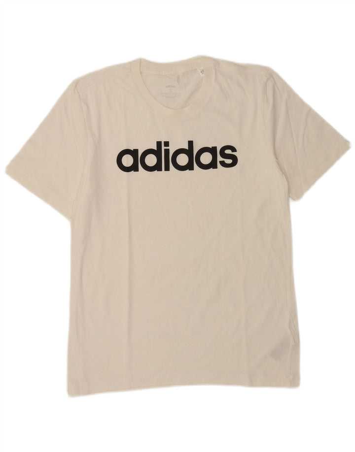 Adidas Grafisk T-shirt top til mænd, lille hvid bomuld
