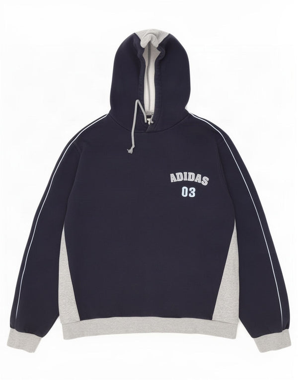 Adidas Grafisk hættetrøje til mænd Large Marineblå Colourblock Bomuld