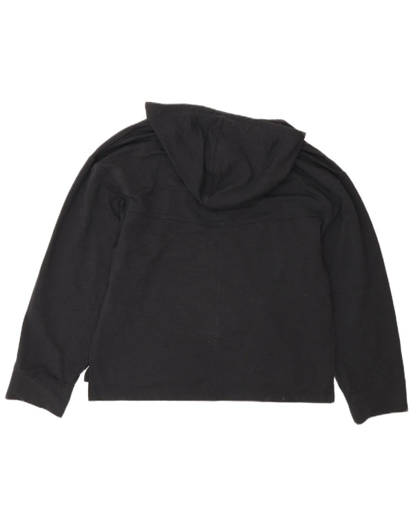 Nike Womens Yoga Relaxed Fit Hoodie Jumper UK 6 XS Sort Polyester