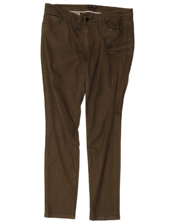 Massimo Dutti Dame Slim Cargo Trousers EU 40 Medium W30 L29 Khaki Cotton