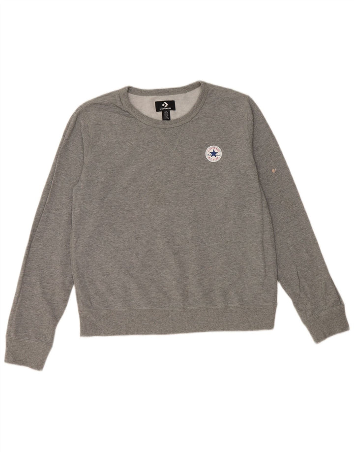 CONVERSE Dame Sweatshirt Jumper UK 18 XL Grå Bomuld