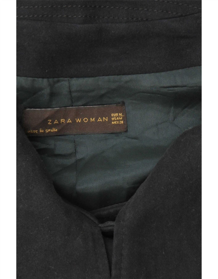 Zara Dame 2 Button Blazer Jacket UK 14 Medium Black
