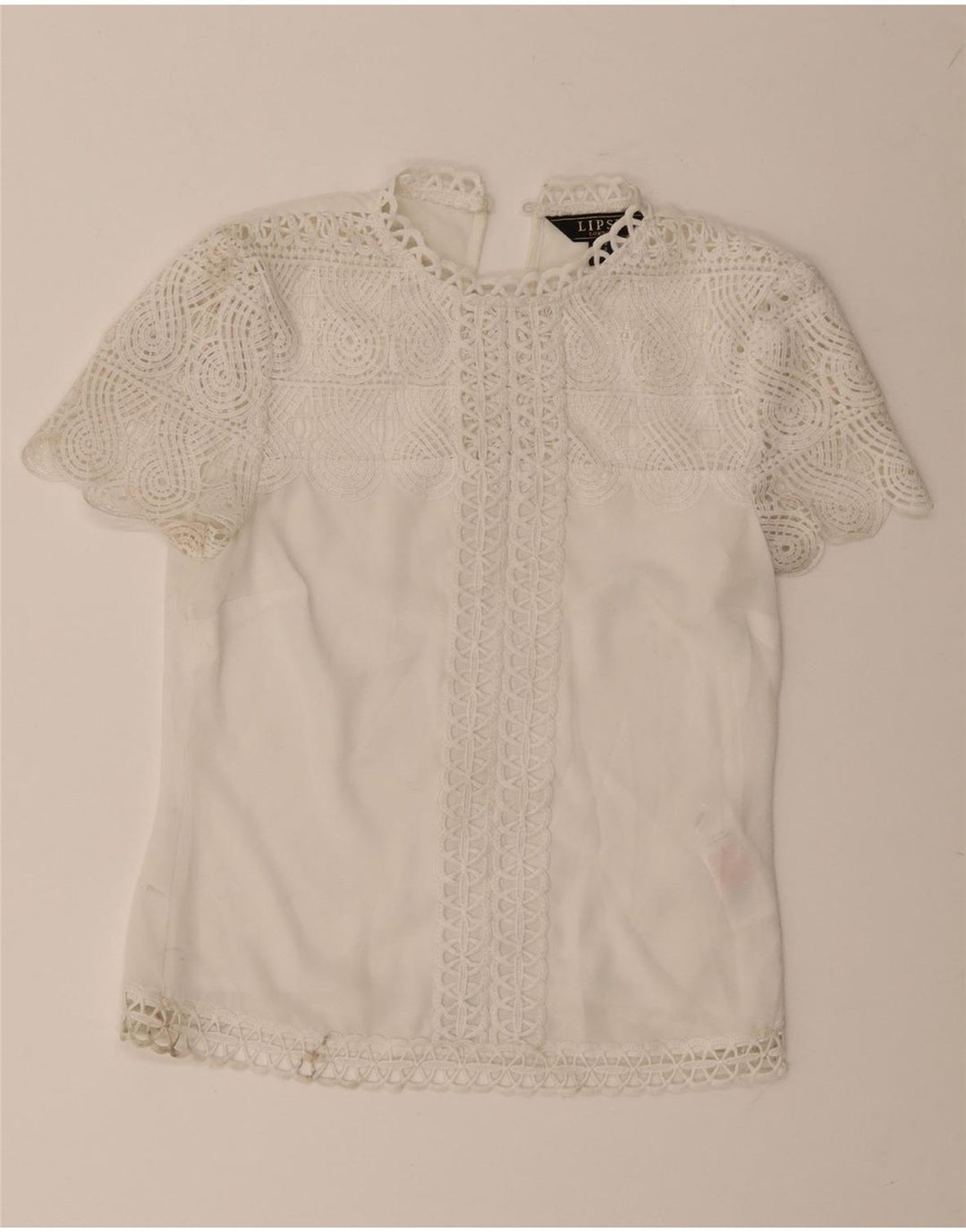 Lipsy Damebluse Top UK 6 XS Hvid blomstret polyester