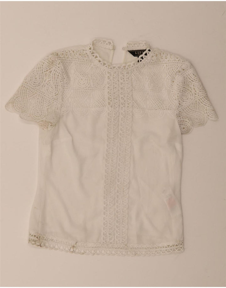 Lipsy Damebluse Top UK 6 XS Hvid blomstret polyester