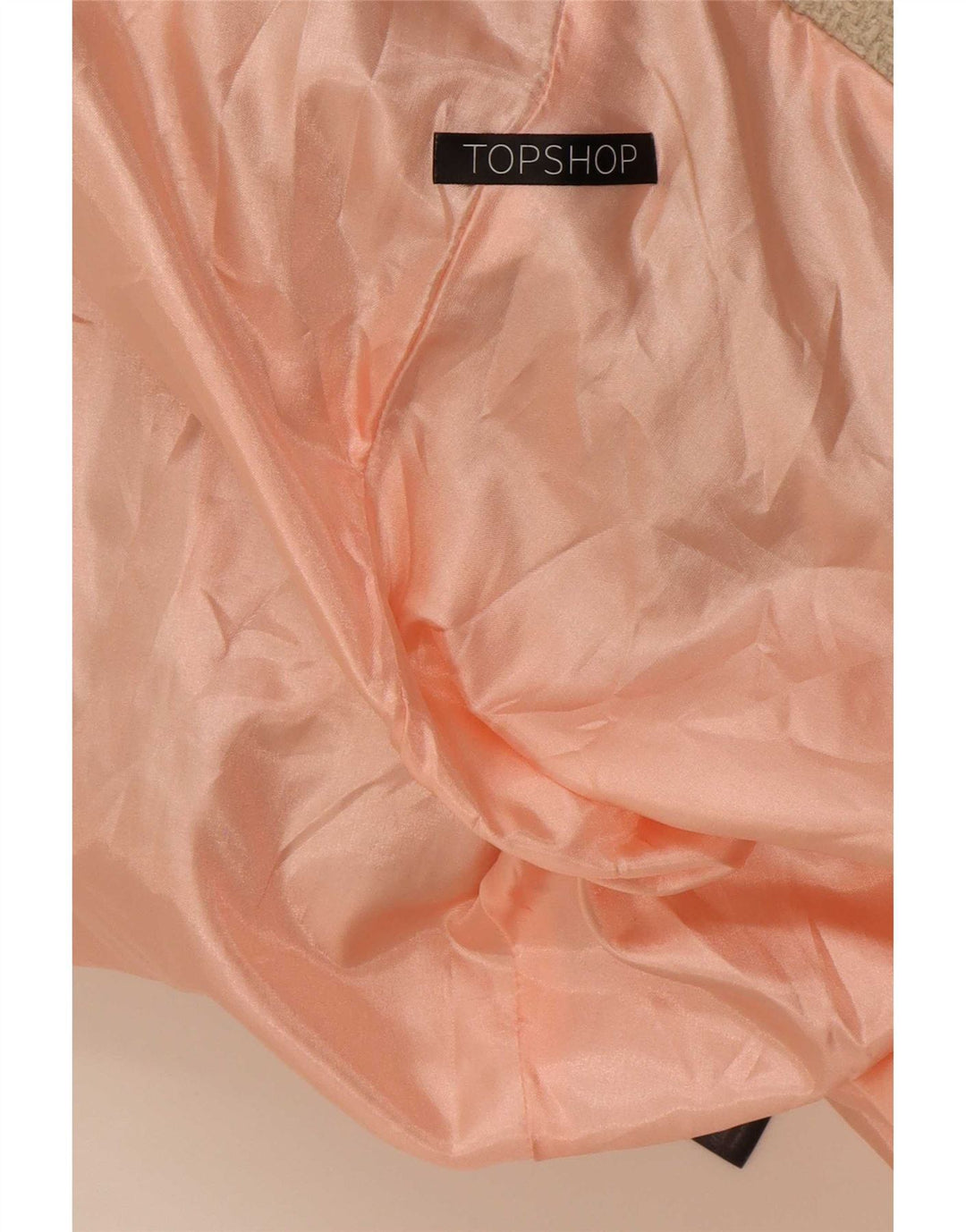 Topshop Dame Overfrakke UK 12 Medium Beige Colourblock Polyester