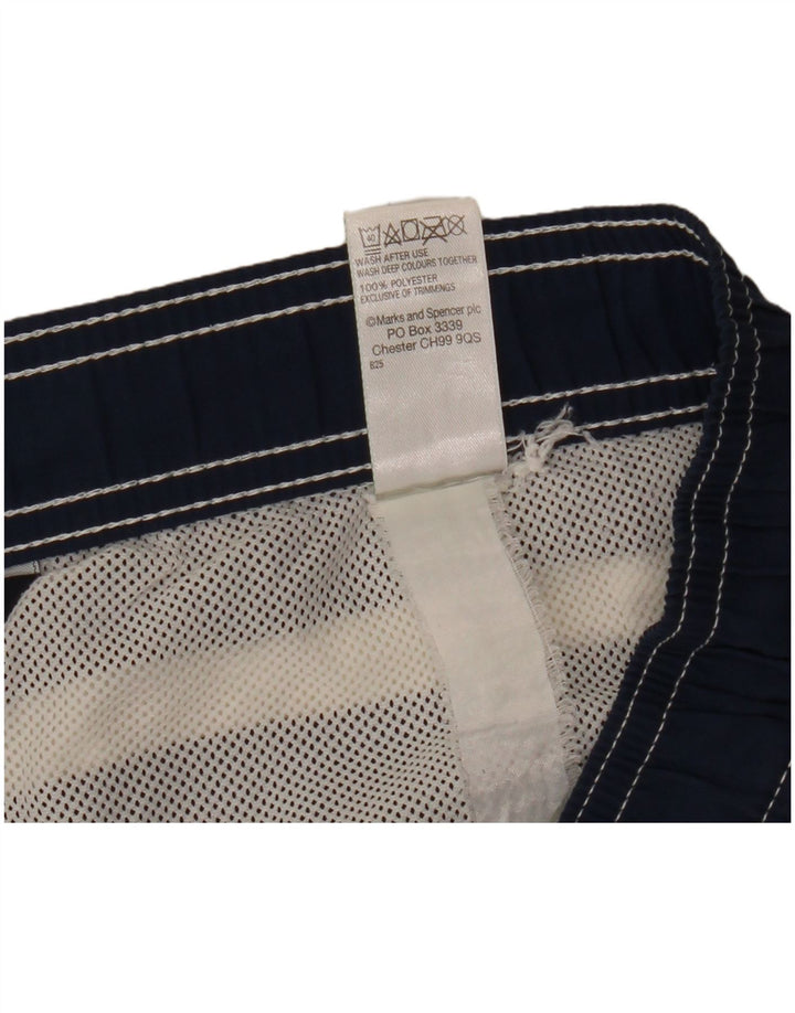 Marks & Spencer Badeshorts til mænd XL marineblå stribet polyester