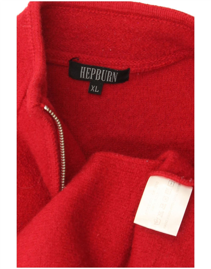 Hepburn Dame Cardigan Sweater UK 18 XL Rød Uld