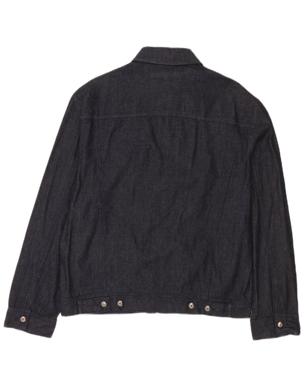 French Connection Herre Denim Bomber Jacket UK 40 Large Navy Blue Cotton