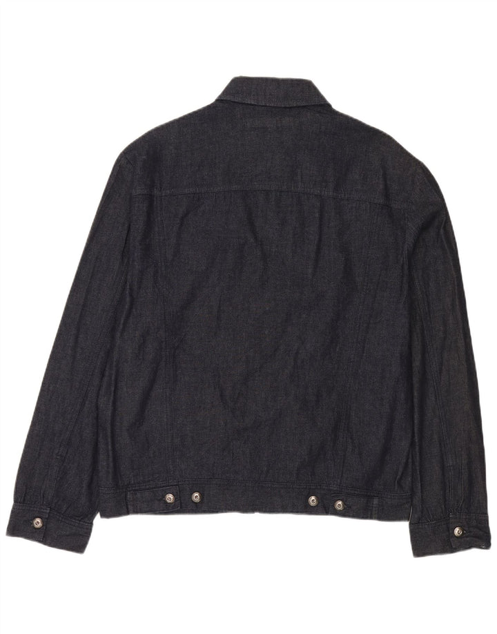 French Connection Herre Denim Bomber Jacket UK 40 Large Navy Blue Cotton