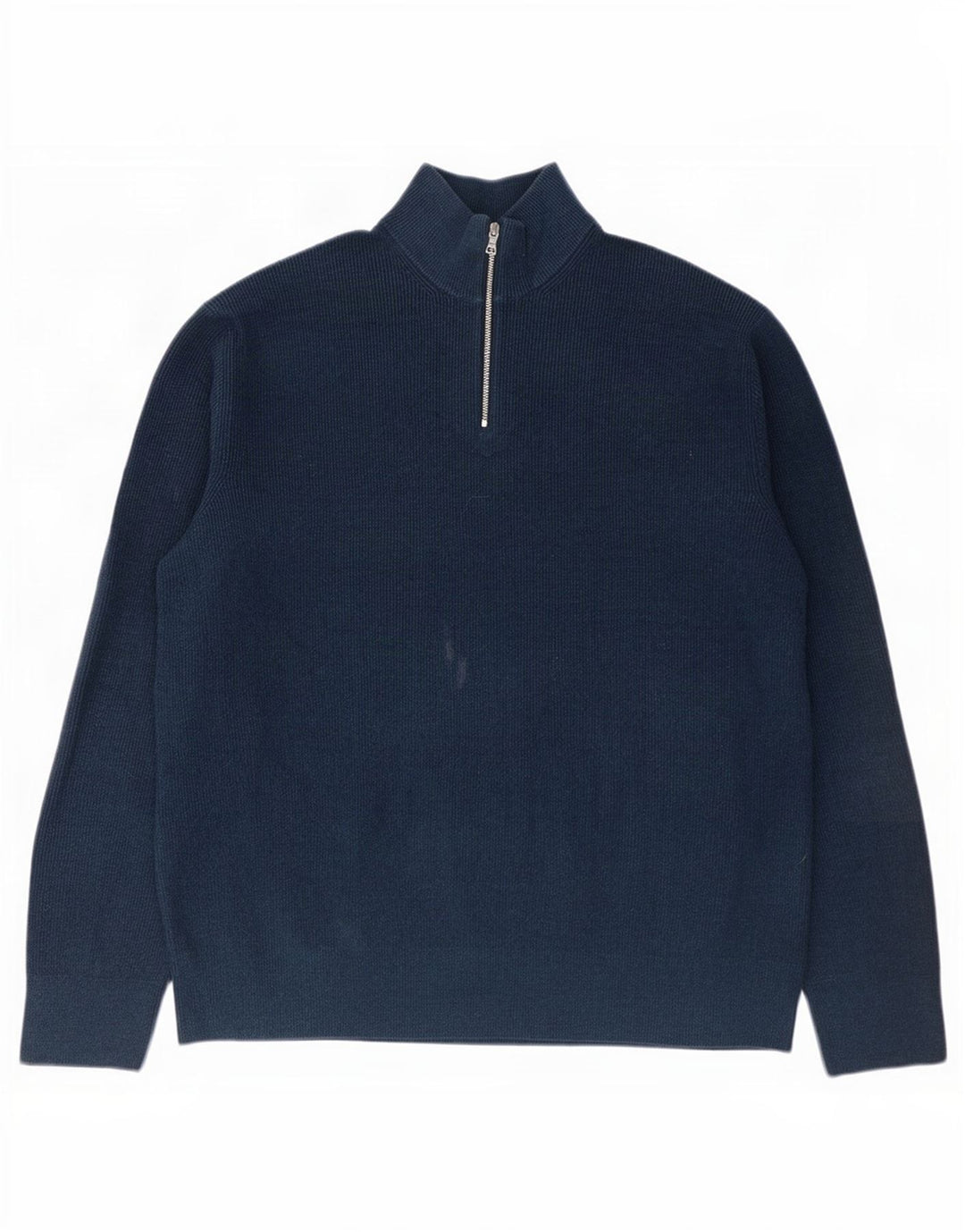 Marks & Spencer Herre Zip Neck Jumper Sweater 3XL Navy Blue Polyester