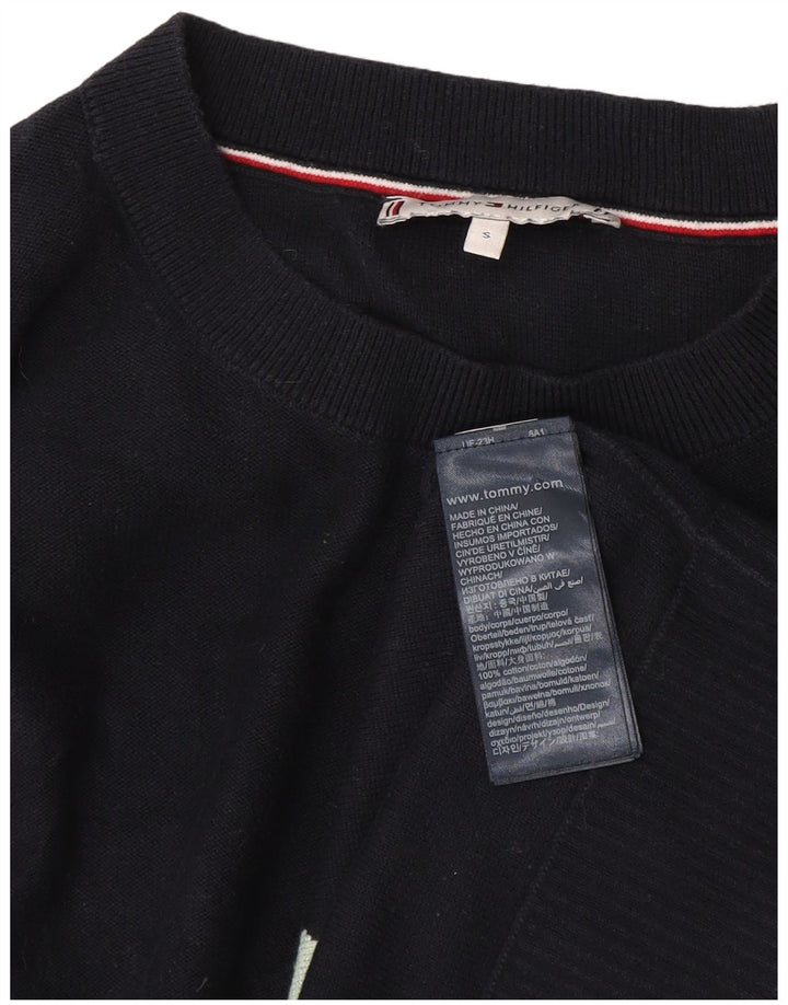 Tommy Hilfiger Dame Boat Neck Jumper Sweater UK 10 Small Navy Blue